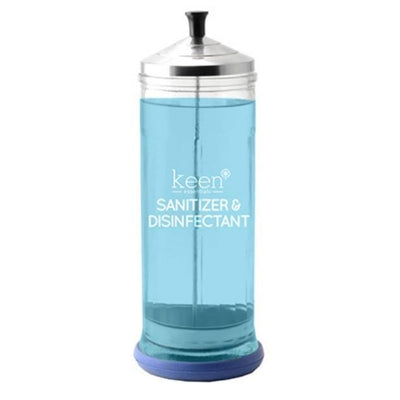 Keen Essentials Sanitizer & Disinfectant Glass Barbicide Jar - Large 37 oz JUN-KGJR-035