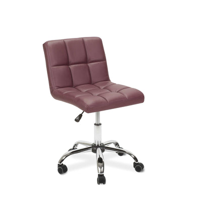 Mayakoba TOTO Multi-Purpose Salon Stool/ Home Stool with Wheels Burgundy LGR-TCSTL-10412-BG