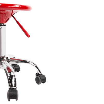 ShopSalonCity RUBY Red Adjustable Rolling Swivel Salon Stool TST-RUBY-4325