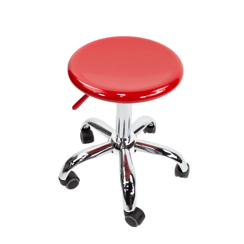 ShopSalonCity RUBY Red Adjustable Rolling Swivel Salon Stool TST-RUBY-4325
