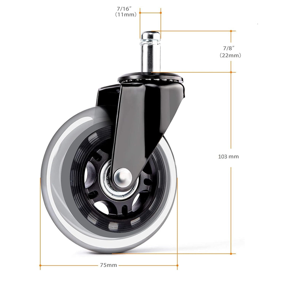 ShopSalonCity Rubber Casters for Dayton Short Stool 00-LGR-CSTR-203